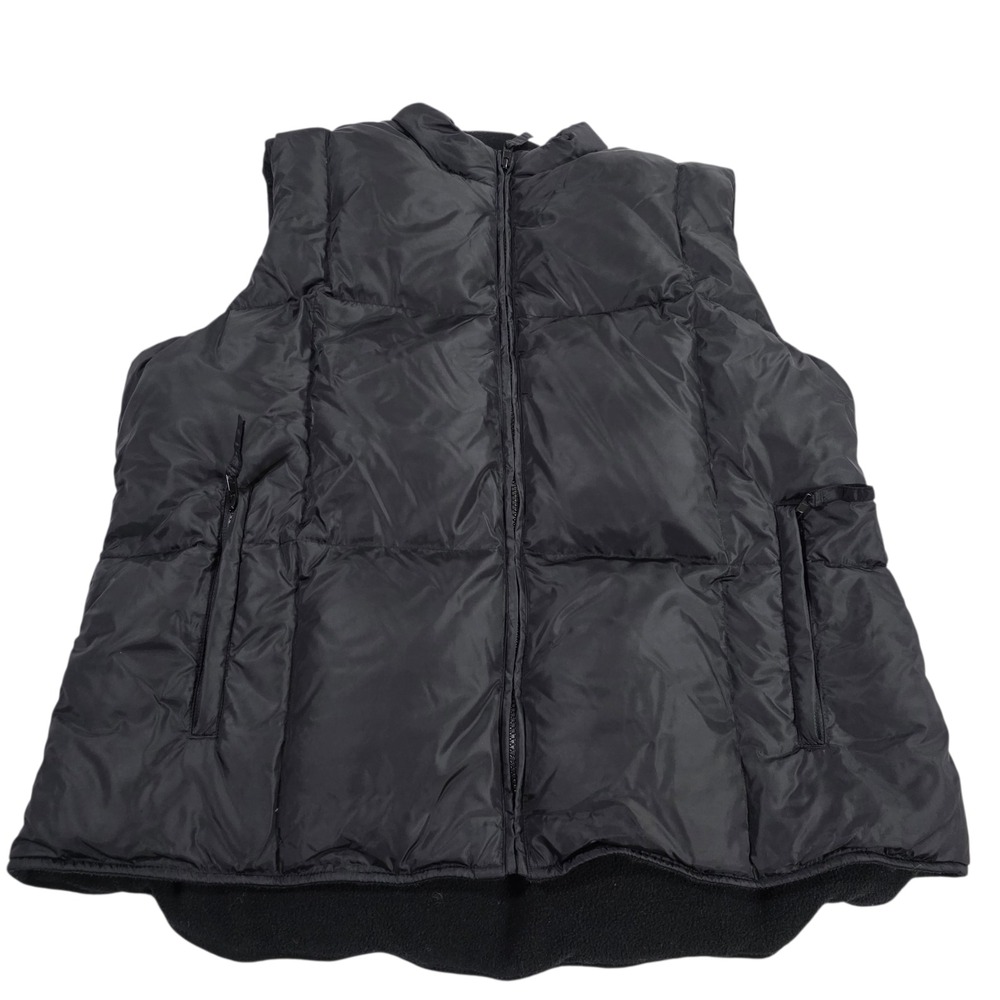 Old Navy Puffer Vest Mens Black XL Full Zip Filler Waterfowl Feathers & Fibres